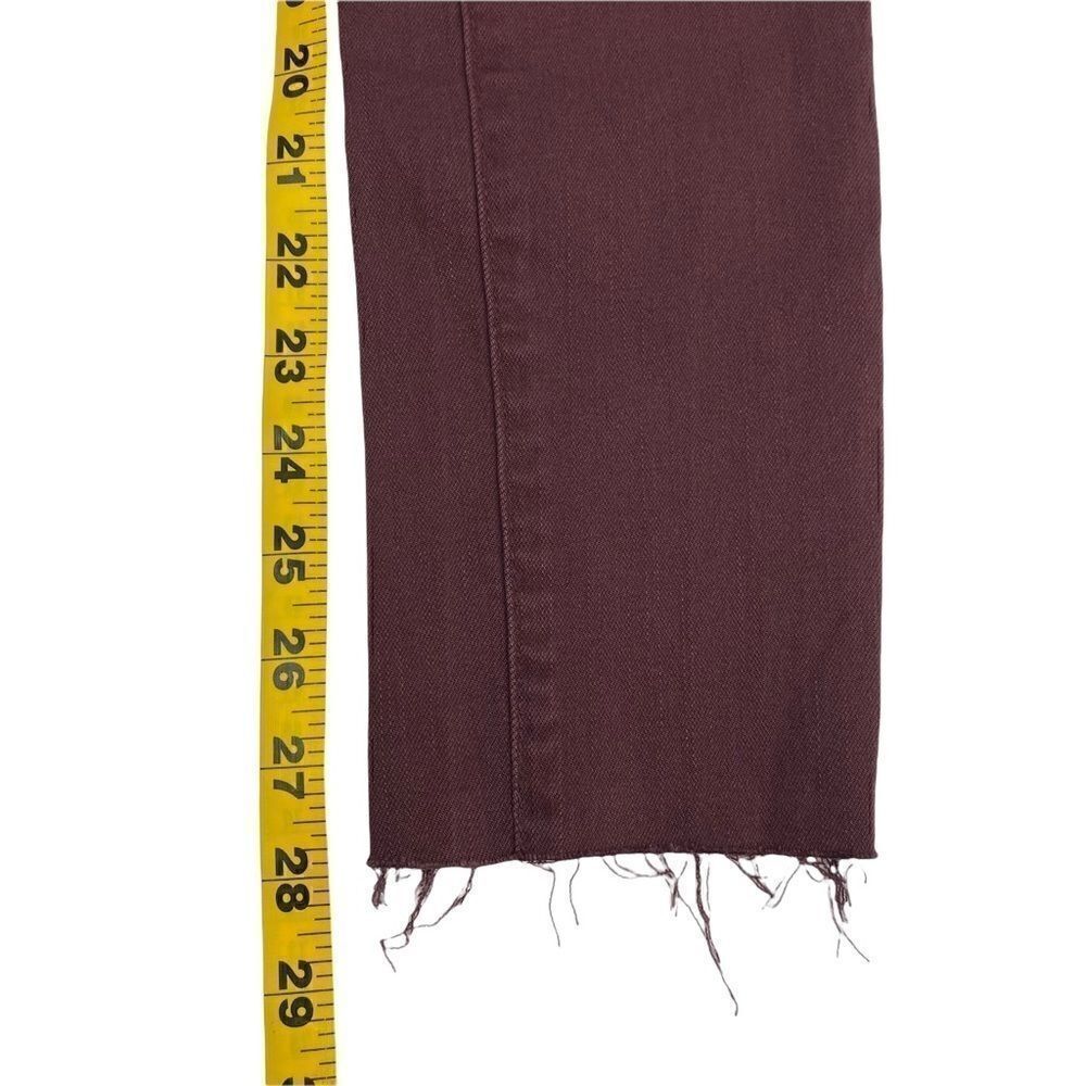 1822 Denim Skinny Jeans Sz 24 Stretch Raw Hems Maroon New WO Tag - Picture 9 of 10